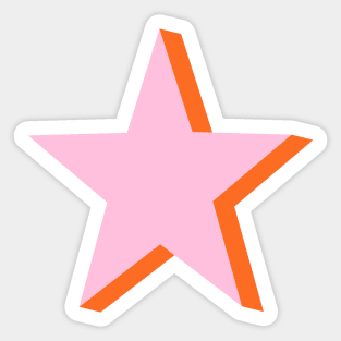 Pink and Orange Star Sticker